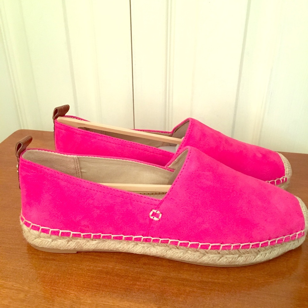 Sam Edelman Hot Pink Suede Espadrille Flats